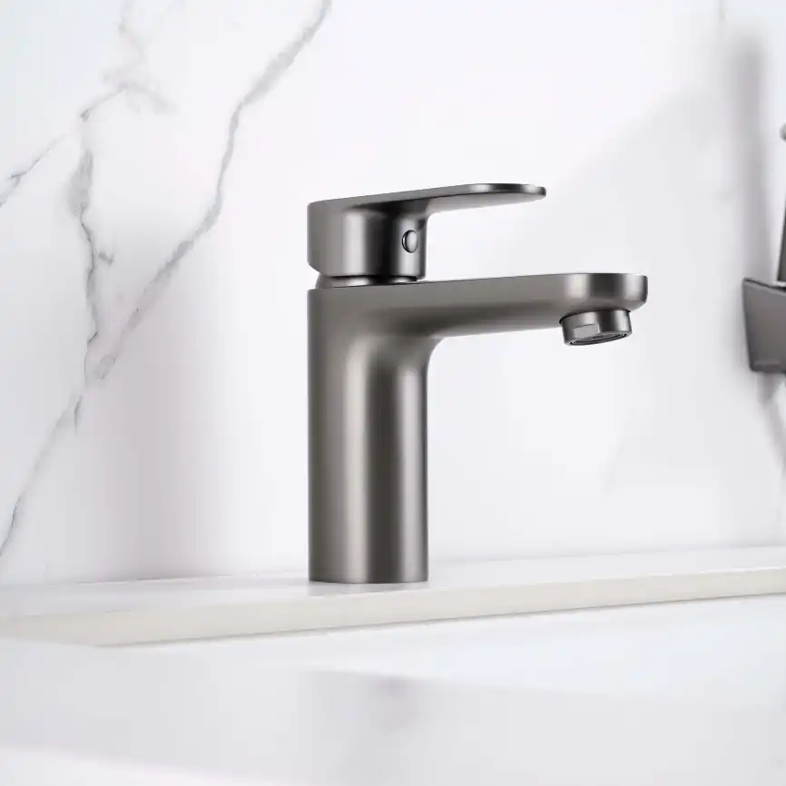 Смеситель для раковины Aquatek Ника AQ1812BGM, Оружейная сталь фото 8