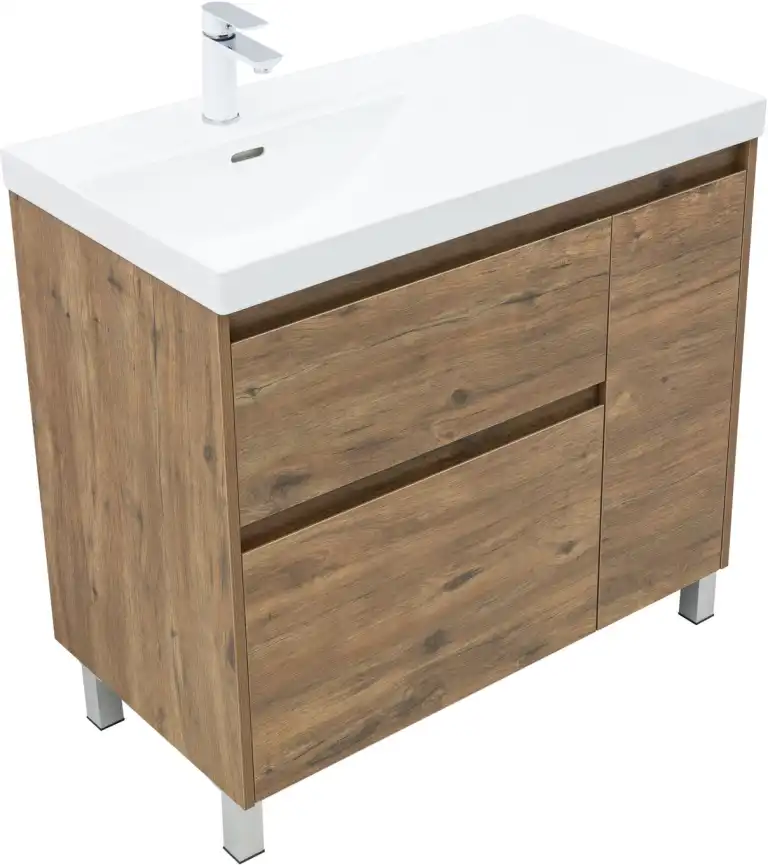 Тумба под раковину Aquanet Nova Lite 2.0 90 напольная, дуб рустикальный, левая, 346346 фото 5