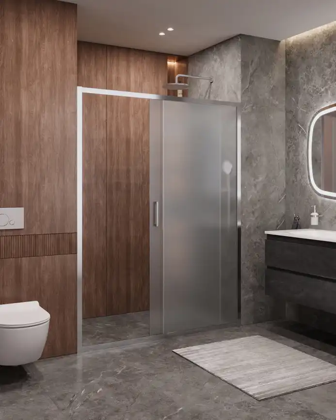 Душевая дверь CEZARES MOLVENO-BF-1-150-P-Cr стекло Матовое рифленая, профиль Хром фото 6