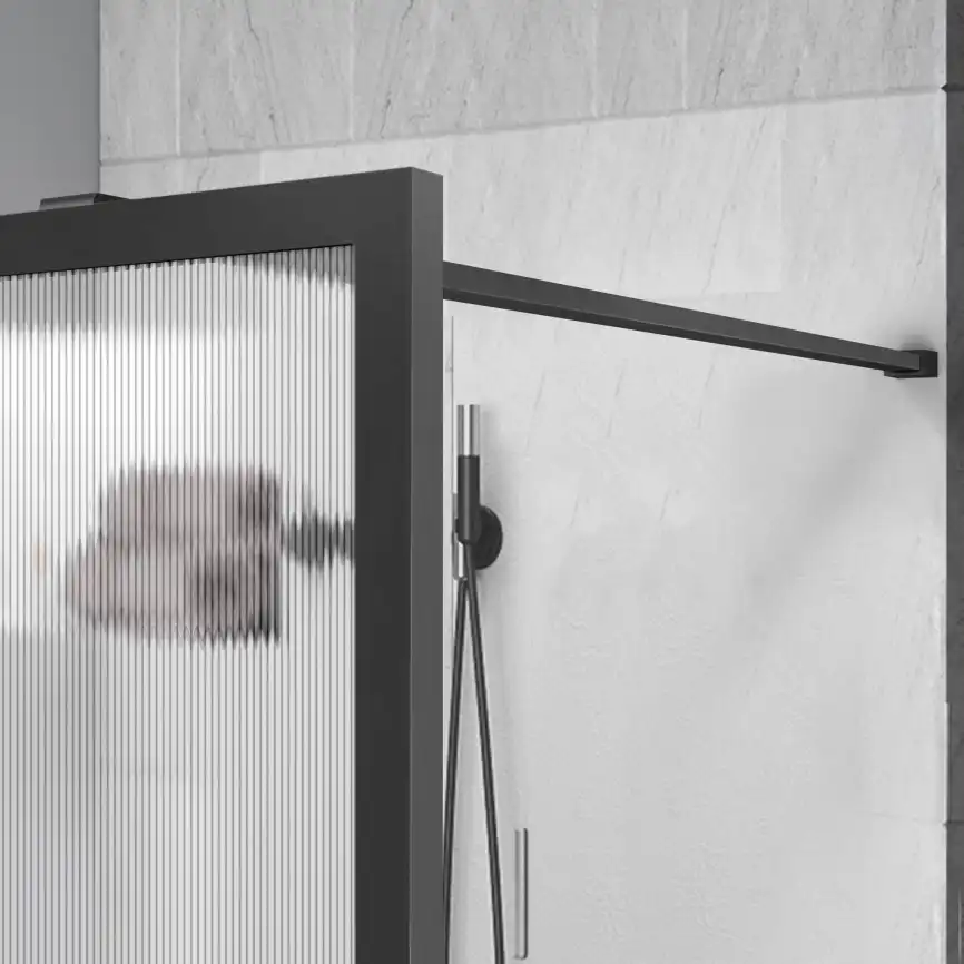 Душевая перегородка Vincea Walk in HP Art 90 VSW-1HP900FLGM, профиль вороненая сталь, стекло рифленое фото 2