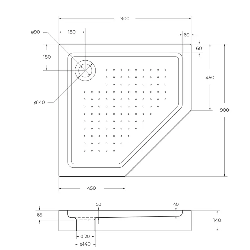 Душевой поддон BelBagno TRAY 90х90 акриловый TRAY-BB-P-90-15-W Белый фото 5