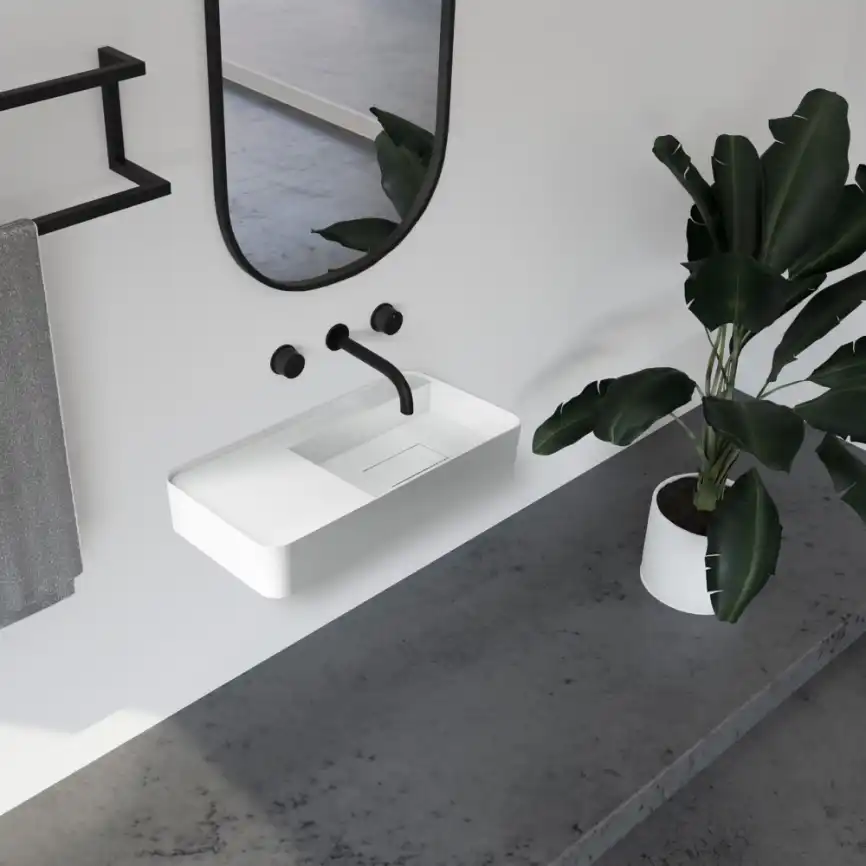 Раковина подвесная ABBER STEIN 80х40х15 AS2627-0.8, прямоугольная, белая матовая фото 2