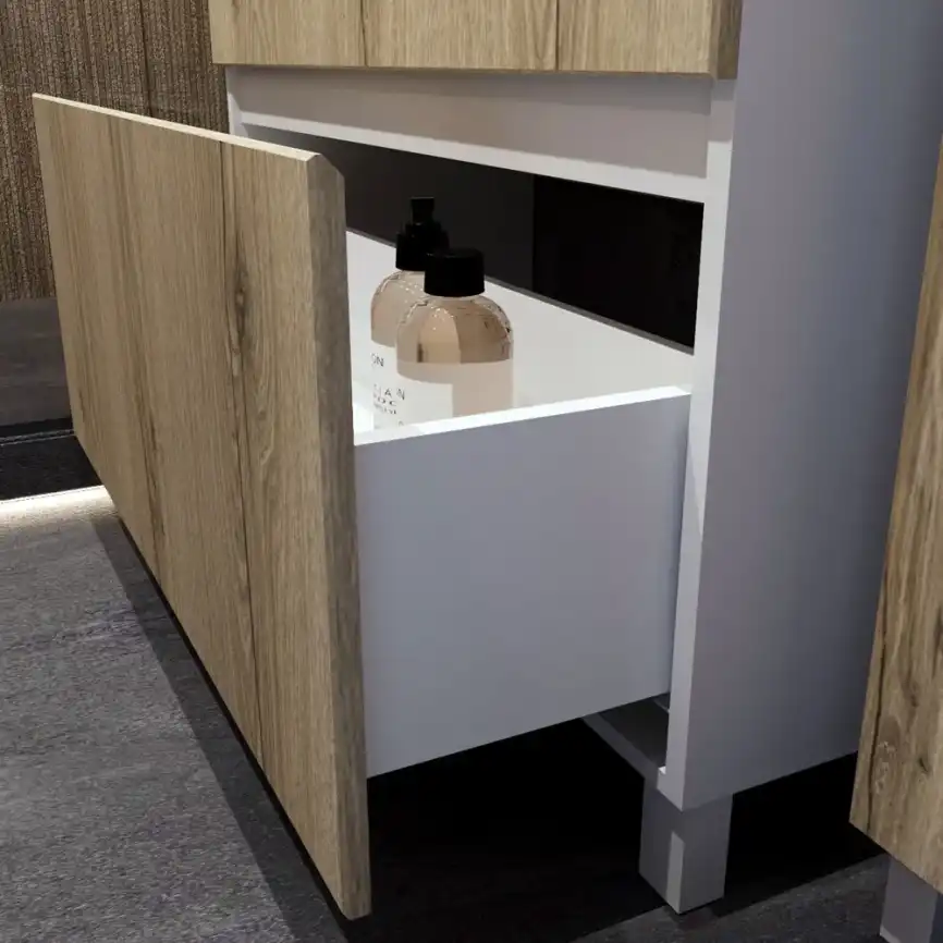 Тумба с раковиной FAURAplus Аврора 80-2, напольная (Раковина Classica 80) Фасад Дуб Элвезия фото 4