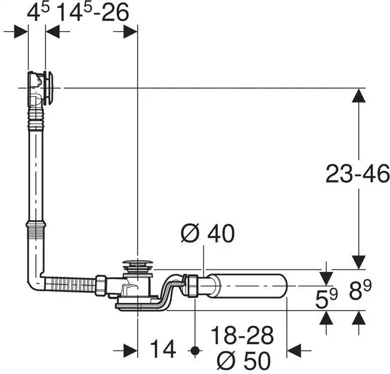 Слив-перелив Geberit 150.755.21.6 с системой нажатия PushControl фото 3