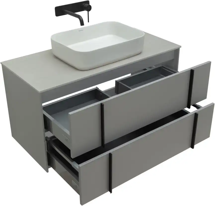 Тумба под раковину Allen Brau Reality 100 1.32007.PGM платина матовый фото 8