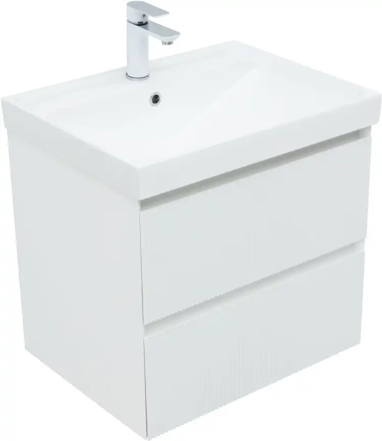 Тумба под раковину Aquanet Альтера 60 белый матовый, подвесная, 337154 фото 11
