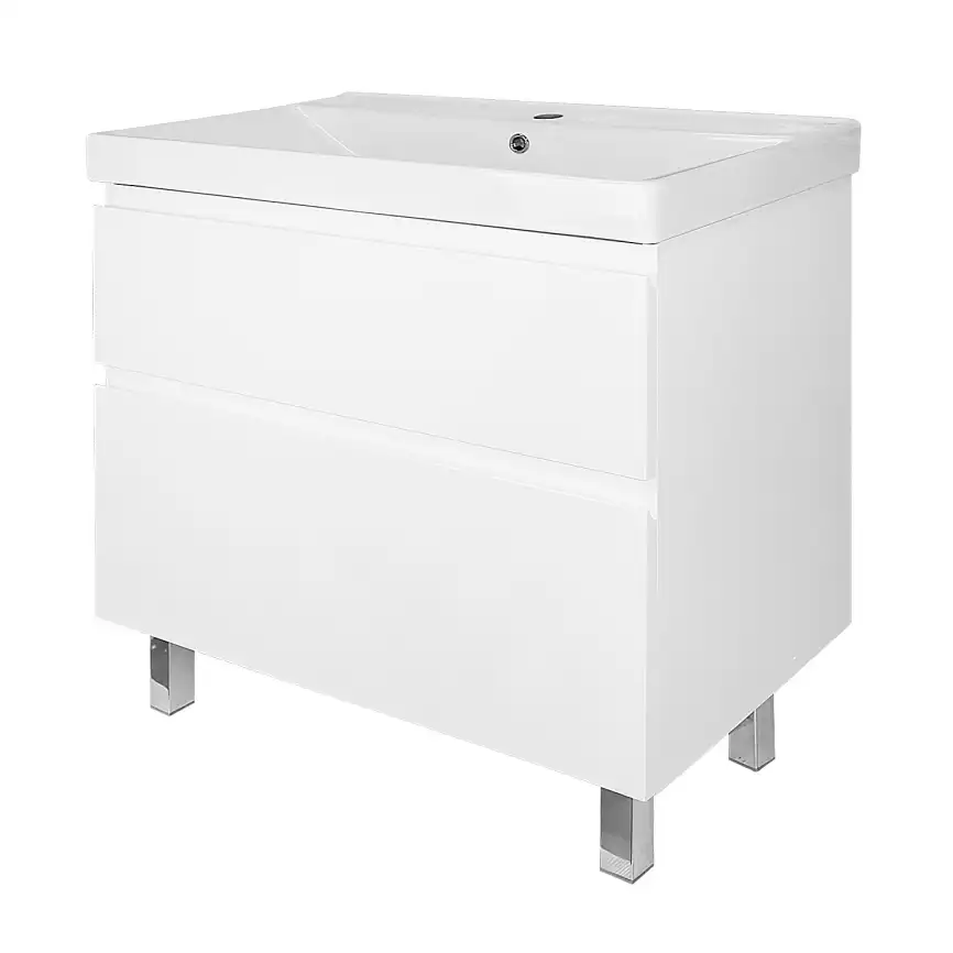 Тумба с раковиной Azario Мила 80 CS00091366, напольная, Белая матовая фото 2