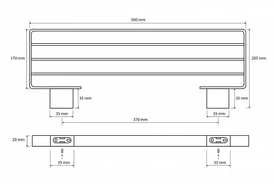 Полотенцедержатель 37 cм BEMETA NERO Черный матовый 135002180 фото 2