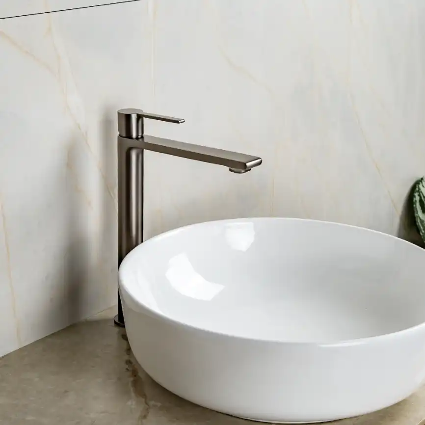 Смесители для раковины AVS Elegant 811-401-GM высокий, оружейная сталь фото 7