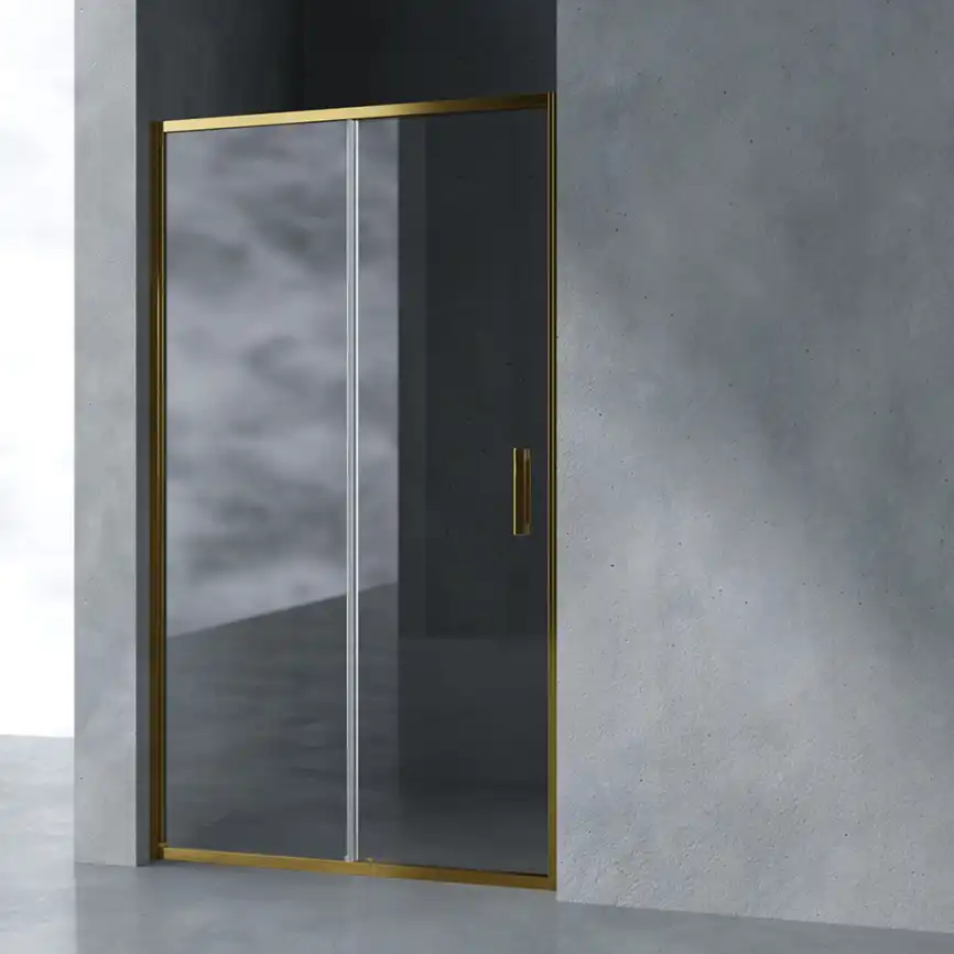 Душевая дверь в нишу AVS Вектор 110 см профиль брашированное золото, стекло прозрачное, 803-0002-195-11-GB-T фото 1