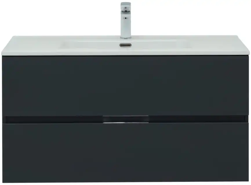 Тумба под раковину Aquanet Алвита New 100 2 ящика, антрацит 277519 фото 5