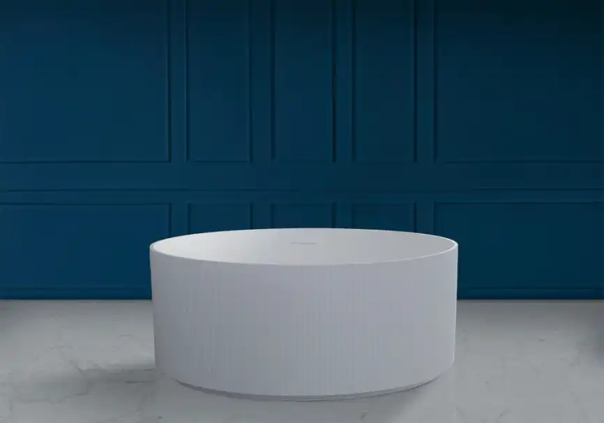 Ванна  Abber Stein 150х150 AS9679 из искусственного камня, Белая матовая фото 3