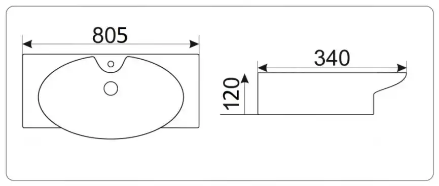 Умывальник CeramaLux STR4282B 805х340х120 Подвесная цвет Белый фото 3
