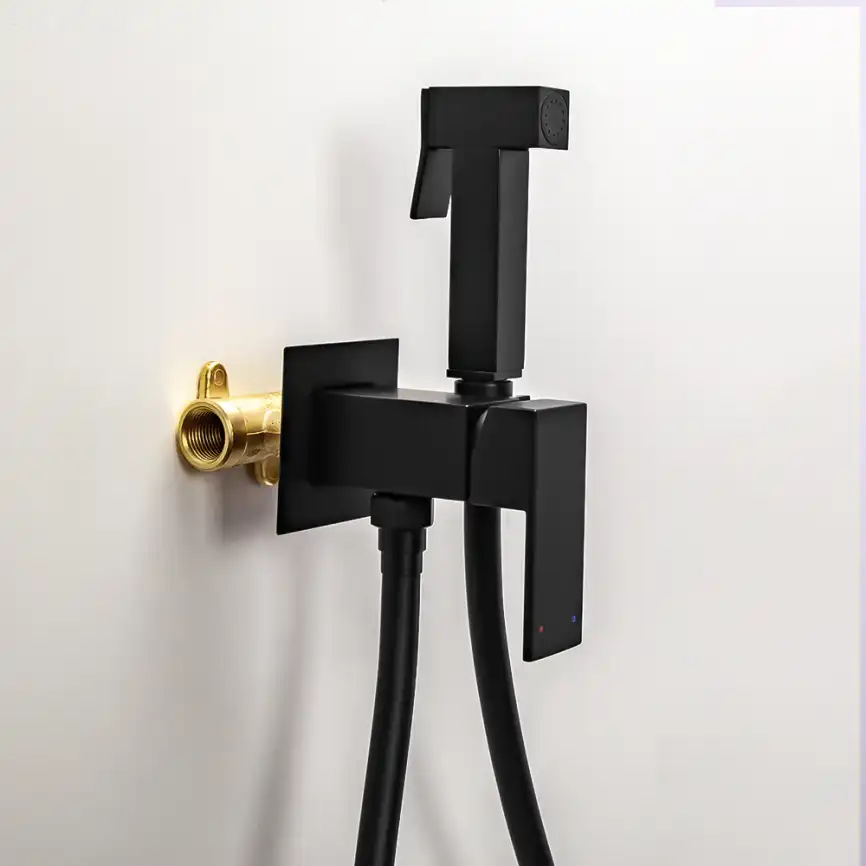 Гигиенический душ со смесителем AVS Cube 811-231-MB, черный матовый фото 1