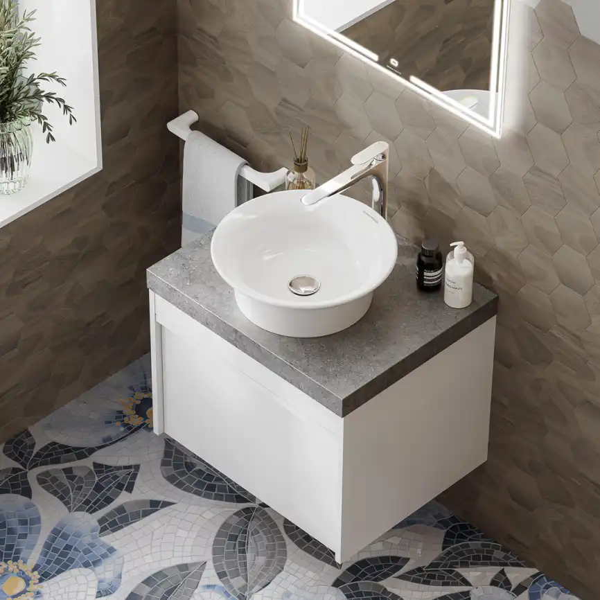 Раковина KERAMA MARAZZI CANALETTO накладная, 40 см, белая глянцевая, CN.wb.40 фото 4