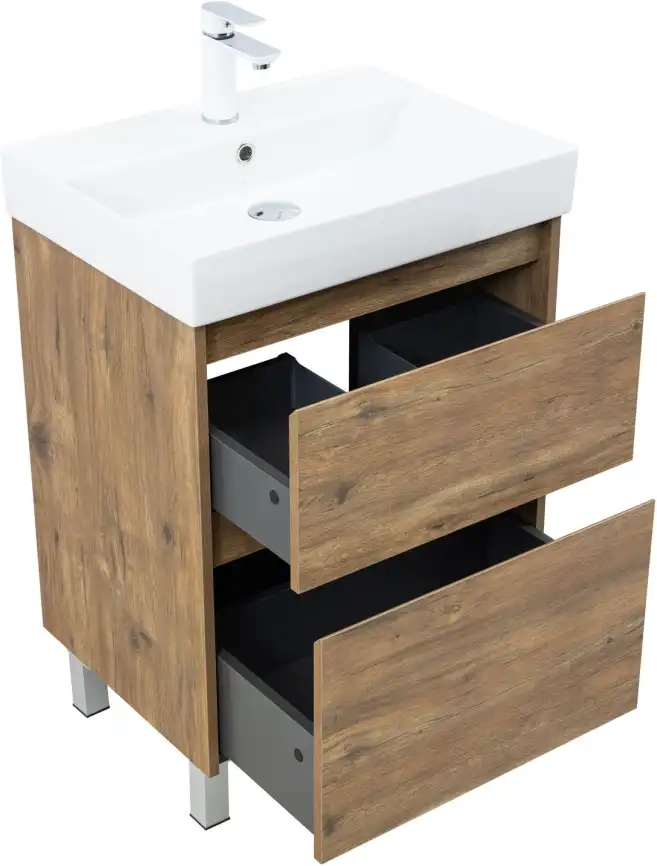 Тумба под раковину Aquanet Nova Lite 2.0 60 напольная, дуб рустикальный, 346343 фото 4