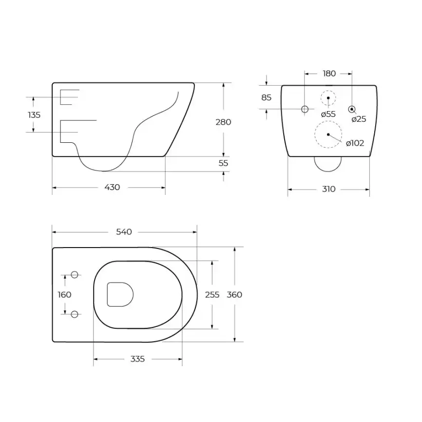 Подвесной унитаз CEZARES MOLVENO CZR-2468-TH-R безободковый, белый фото 8