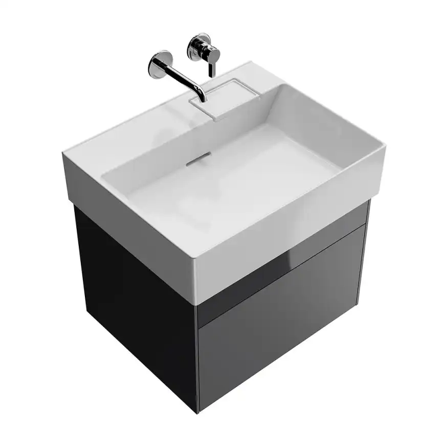 Тумба под раковину Kerama Marazzi LOGICA 60 см, LOG.60.2\ST подвесная, стальной серый фото 3