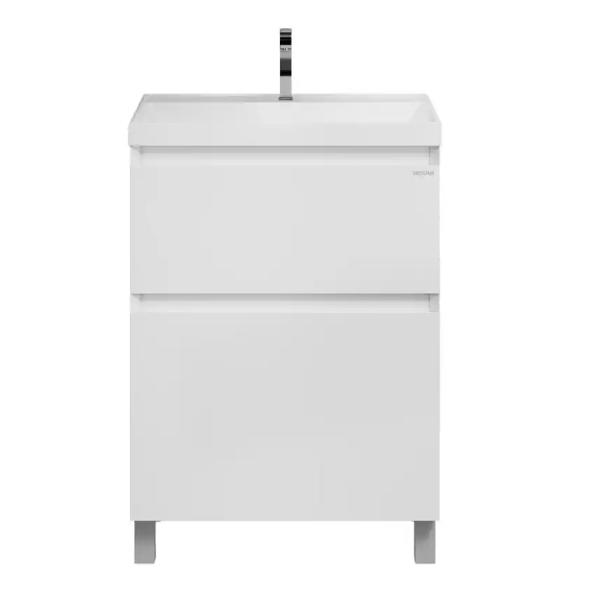Тумба под раковину Grossman Меркадо 60 напольная, белая матовая (106070) фото 2