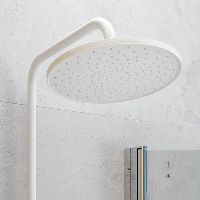 Душевая система IDDIS Shelfy SHEWTBTi06 для ванны с изливом цвет, Матовый белый фото 6