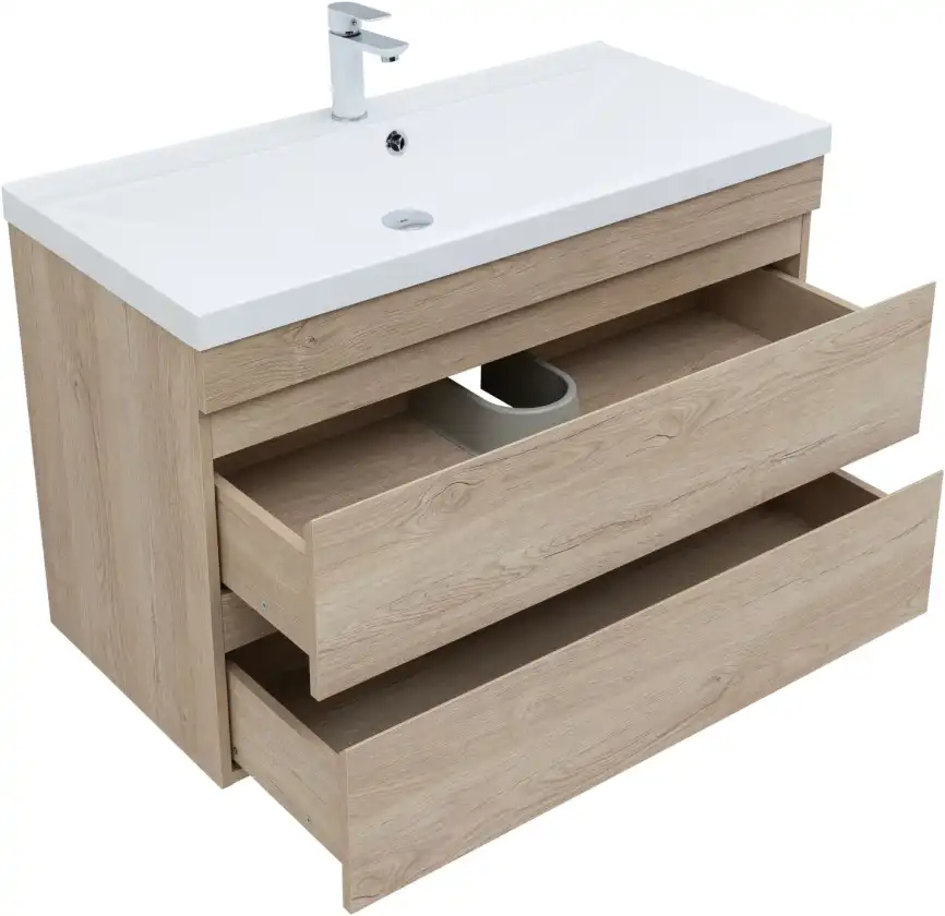 Тумба под раковину Aquanet Нота New 100 дуб светлый 334200 фото 4