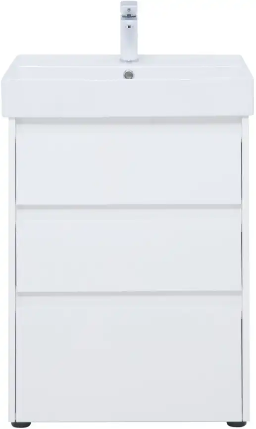 Тумба под раковину Aquanet Nova Lite 60 белый глянец (3 ящика) 302469 фото 7