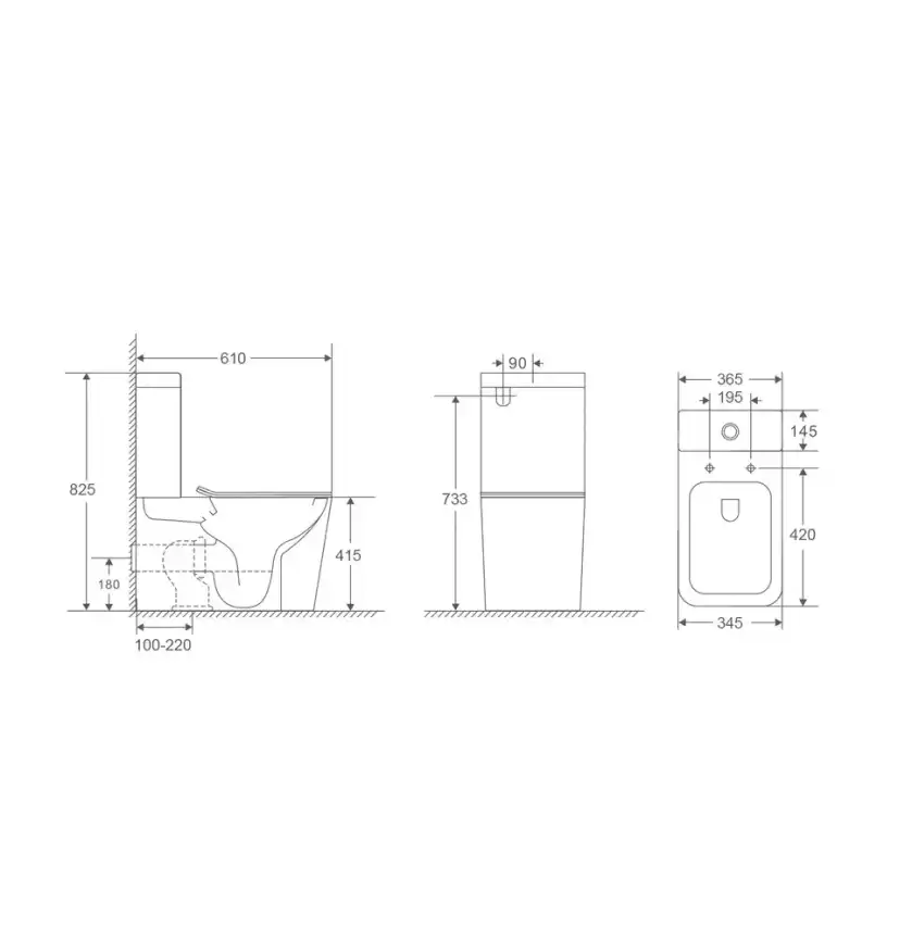 Напольный унитаз Grossman GR-4418BMSQ безободковый, смыв торнадо, Черный матовый фото 7