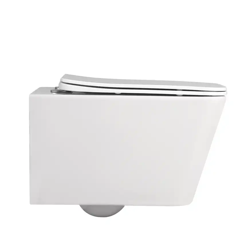 Подвесной унитаз ABBER Rechteck AC1201MW белый матовый, безободковый, с сиденьем микролифт фото 6