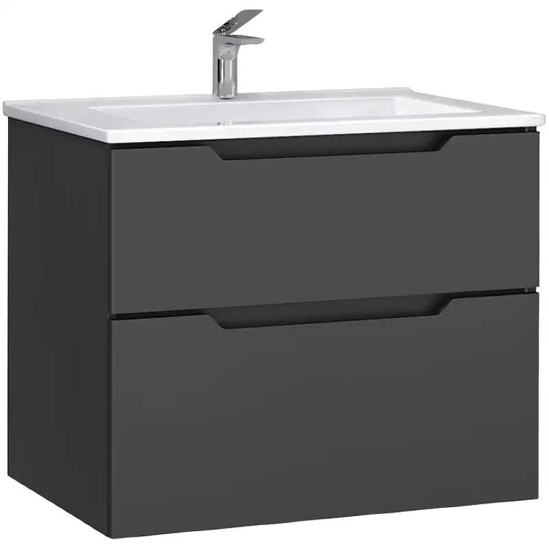 Тумба под раковину Jorno SLIDE 75 Sli.01.75/P/A Серый антрацит фото 1