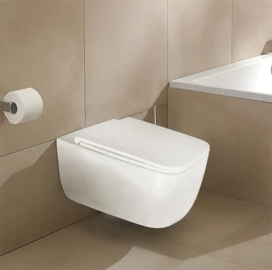 Подвесной унитаз Azario FLAVIA AZ-0076-UQ1 безободковый, смыв Торнадо, в комплекте с сидением микролифт, Белый глянцевый фото 11
