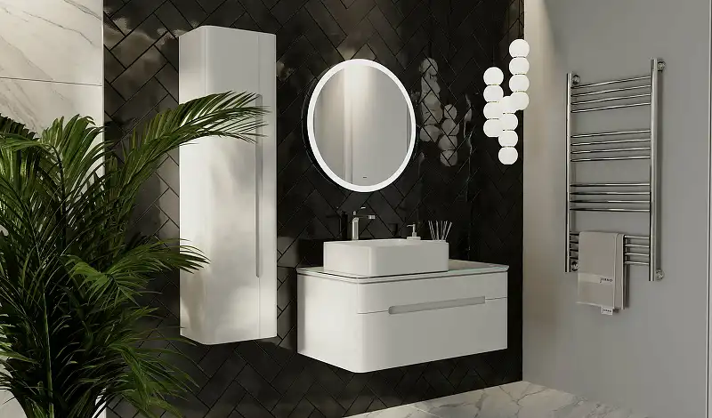 Тумба под раковину Jorno SHINE 90 Shi.01.90/P/W Белая фото 12