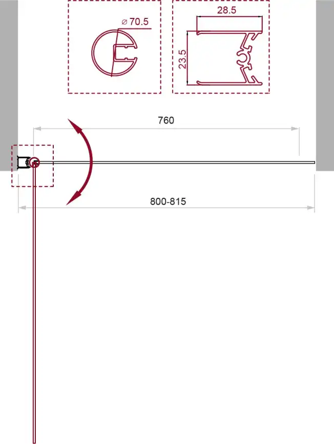 Шторка для ванны BelBagno Uno 80 см, UNO-V-1-80/150-C-Cr, профиль Хром, стекло Прозрачное фото 2