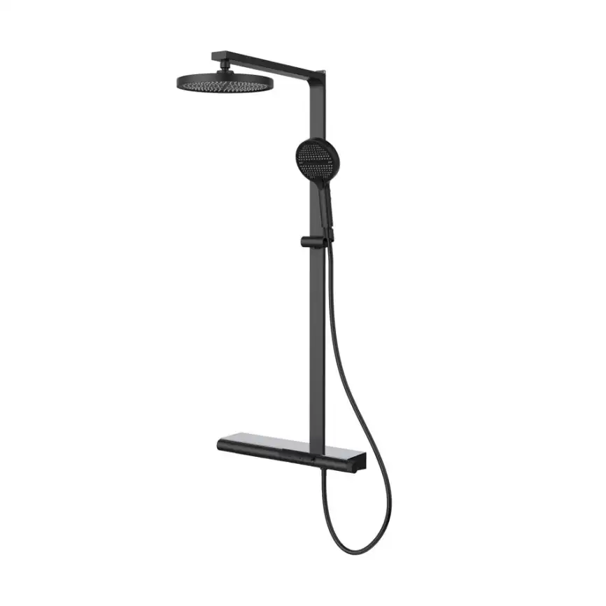 Душевая система  Vincea Arco VSFS-4AR1MB VSFS-4AR1MB для ванны с изливом, черный матовый фото 1
