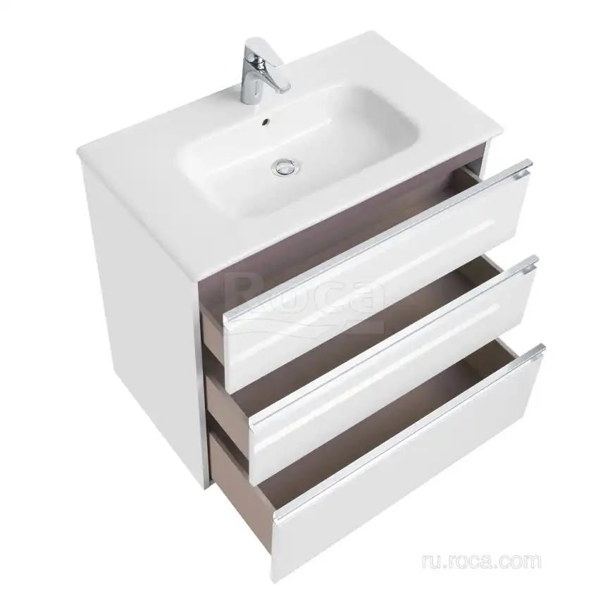 Тумбы под раковину Roca The Gap 80 A857406806 подвесная, цвет, Белый глянец фото 6
