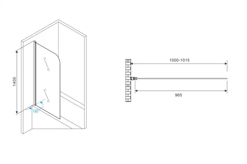 Шторка для ванны Abber Ewiges Wasser 100 см, AG52100, профиль Хром, стекло Прозрачное фото 3