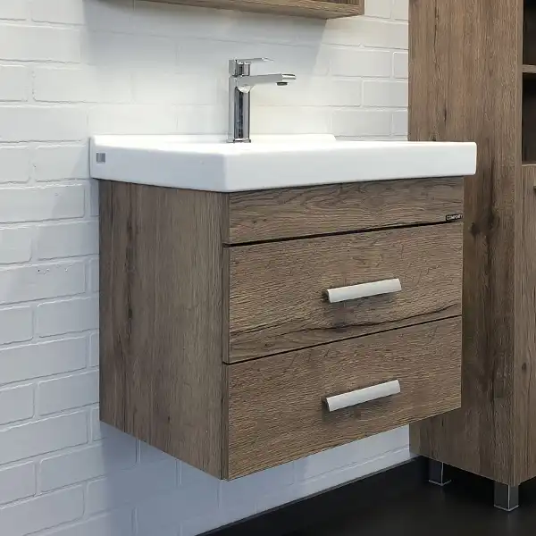 Тумба с умывальником Comforty Никосия 60П Дуб темный, 00-00008853 фото 2