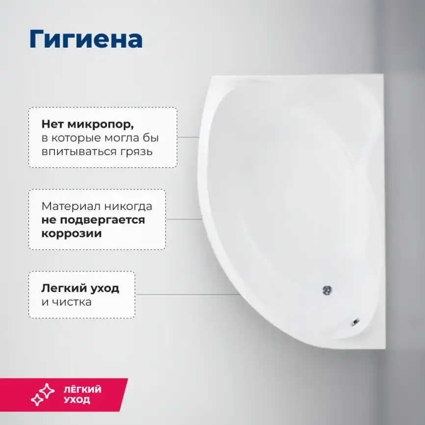 Акриловая ванна Aquanet Jamaica 160х110 левая (205486), на каркасе, белая фото 6