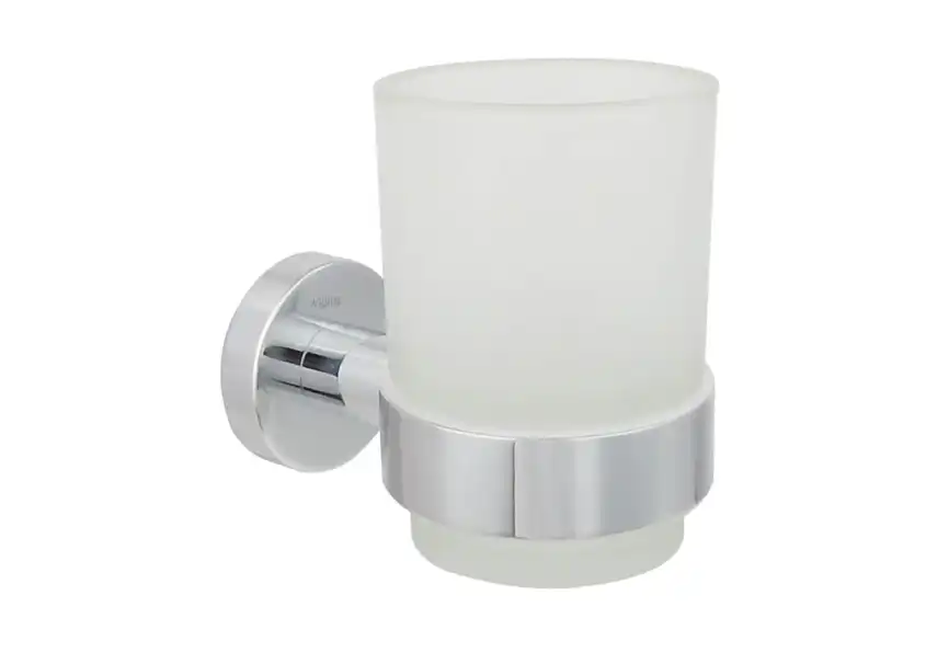 Стакан для ванной Aquatek Вега AQ4004CR, Хром / Стекло матовое белое фото 1