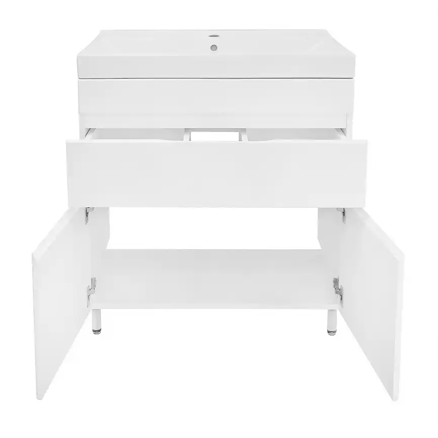 Тумба с раковиной Azario Эстима 80 CS00094636, напольная, Белая глянцевая фото 4