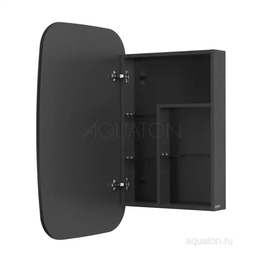 Зеркало-шкаф Aquaton Сохо 60 1A258302AJA0L  левый цвет, графит фото 3