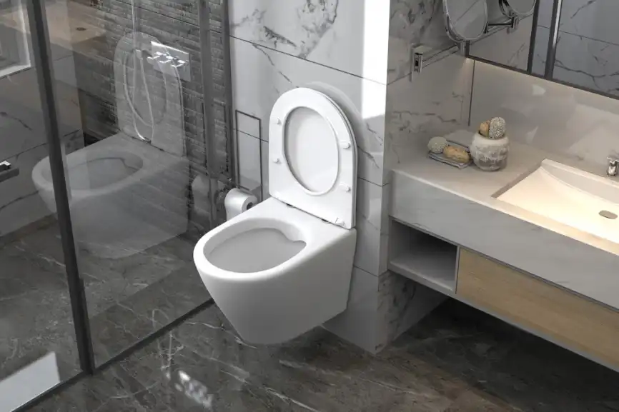 Подвесной унитаз ABBER Bequem AC1102 белый, безободковый, с сиденьем микролифт фото 9