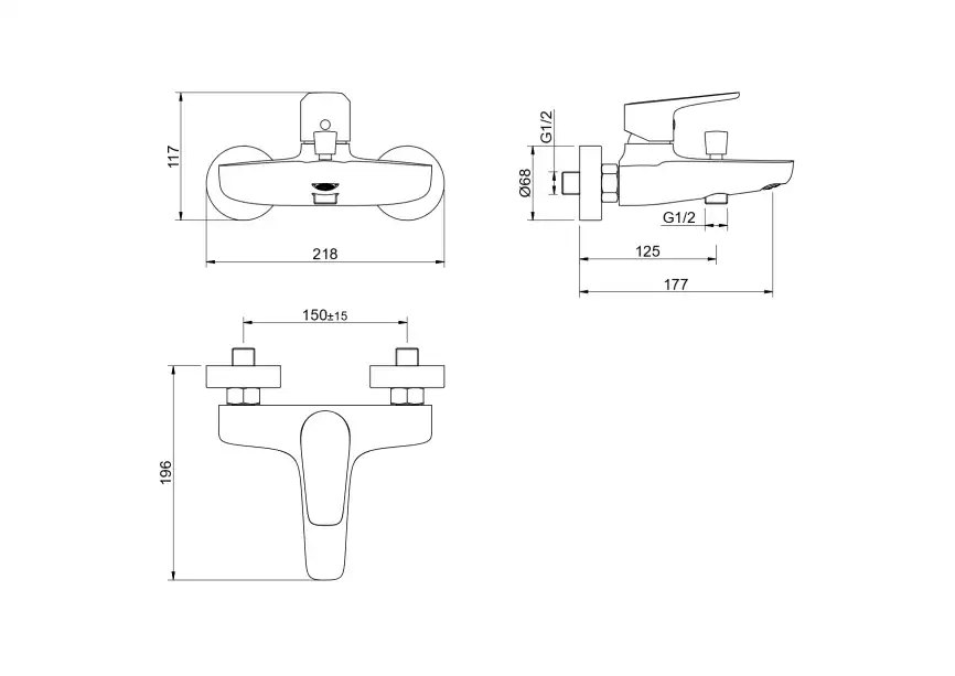 Смеситель для ванны Aquatek Бетта AQ1140BGM, Оружейная сталь фото 3
