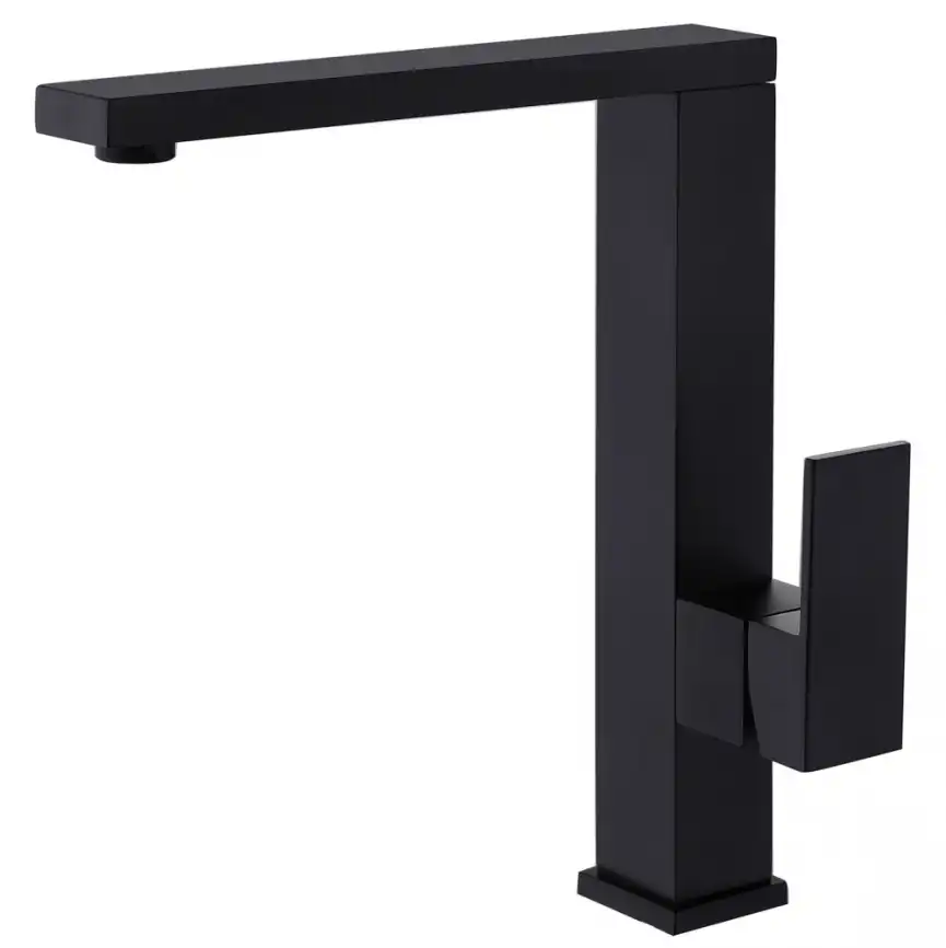 Смеситель для кухни Abber Daheim AF8214B поворотный излив, Черный матовый фото 1