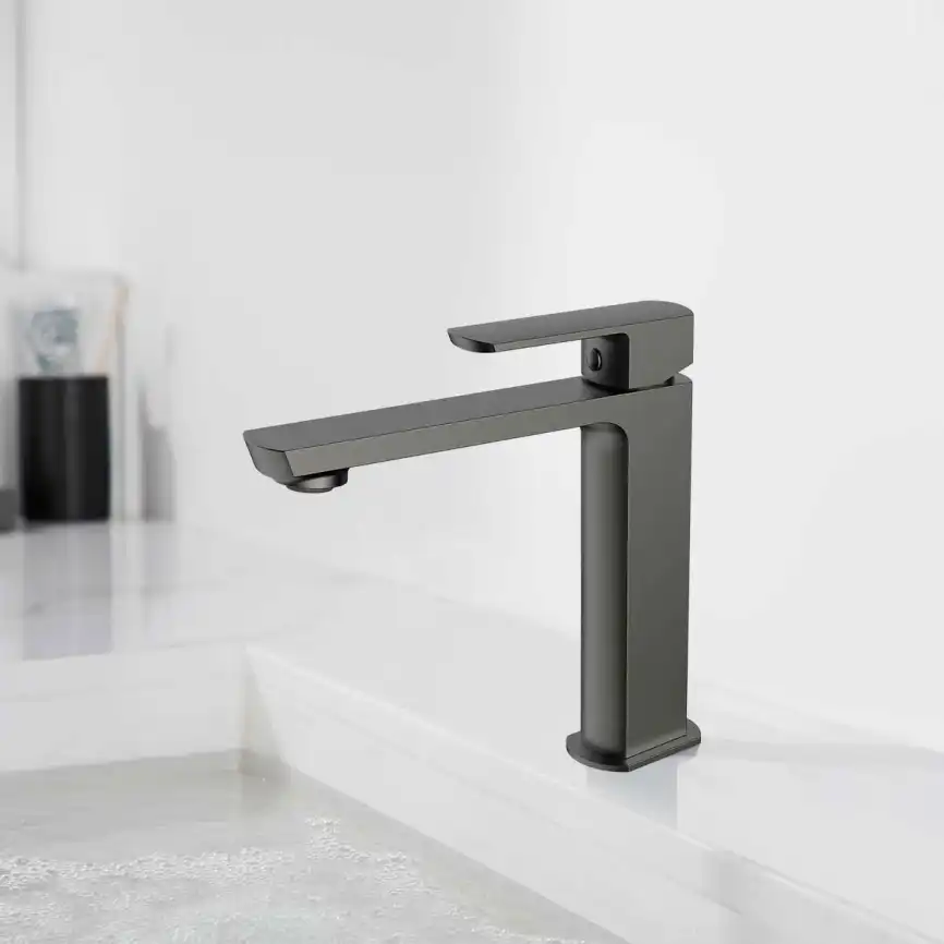 Смеситель для раковины Vincea Next VBF-1N1GM однорычажный, вороненная сталь фото 1