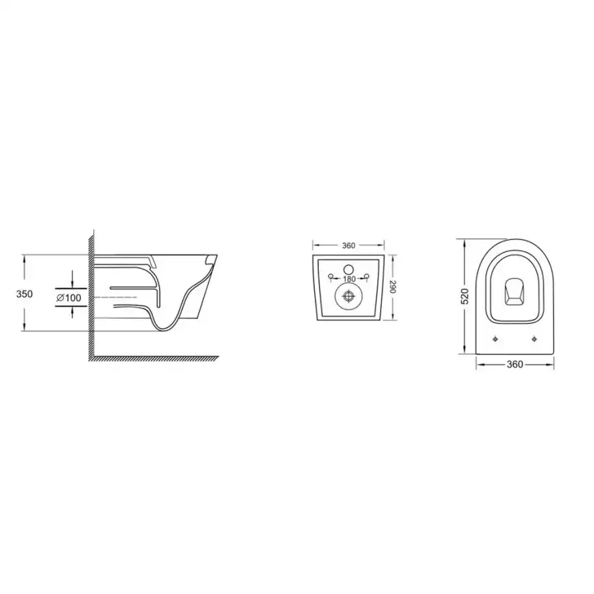 Подвесной унитаз Grossman GR-4499SQ безободковый, смыв торнадо, Белый глянцевый фото 7