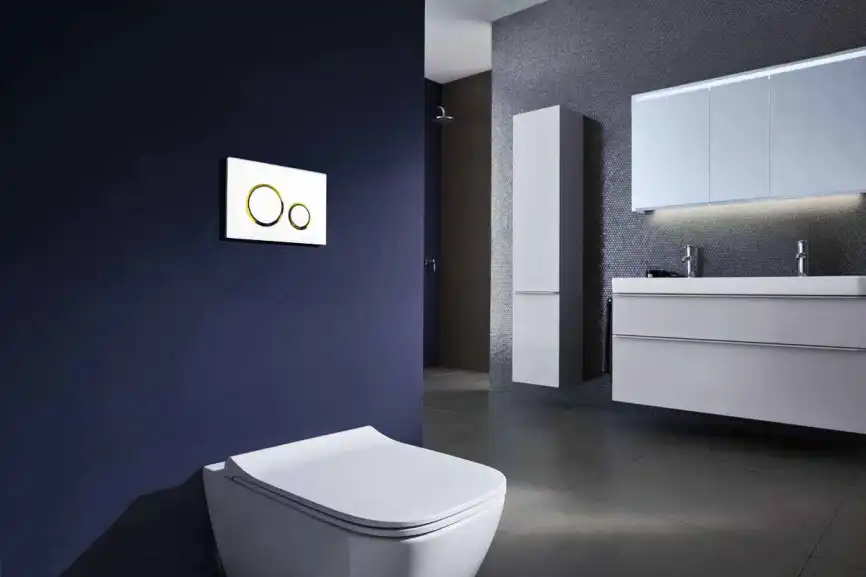 Кнопка смыва Azario AZ-8200-0046 двойная, белый+золото фото 2