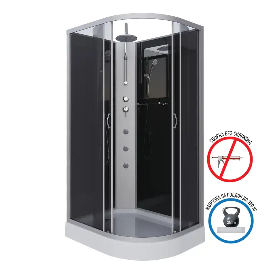 Душевая кабина Niagara Classic 120х80х210 NG-3512-14LBKTG низкий поддон, с гидромассажем, 35121433LBKTG фото 1