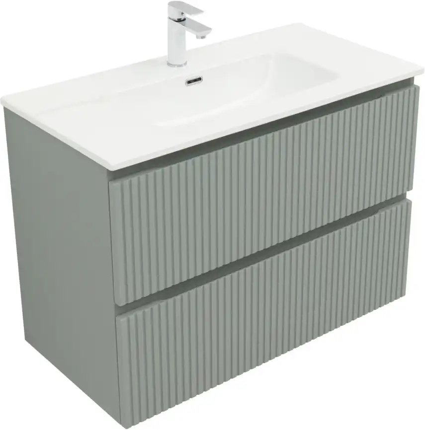 Тумба под раковину Aquanet Джейн (Flat) 90 мисти грин, подвесная, 335435 фото 9