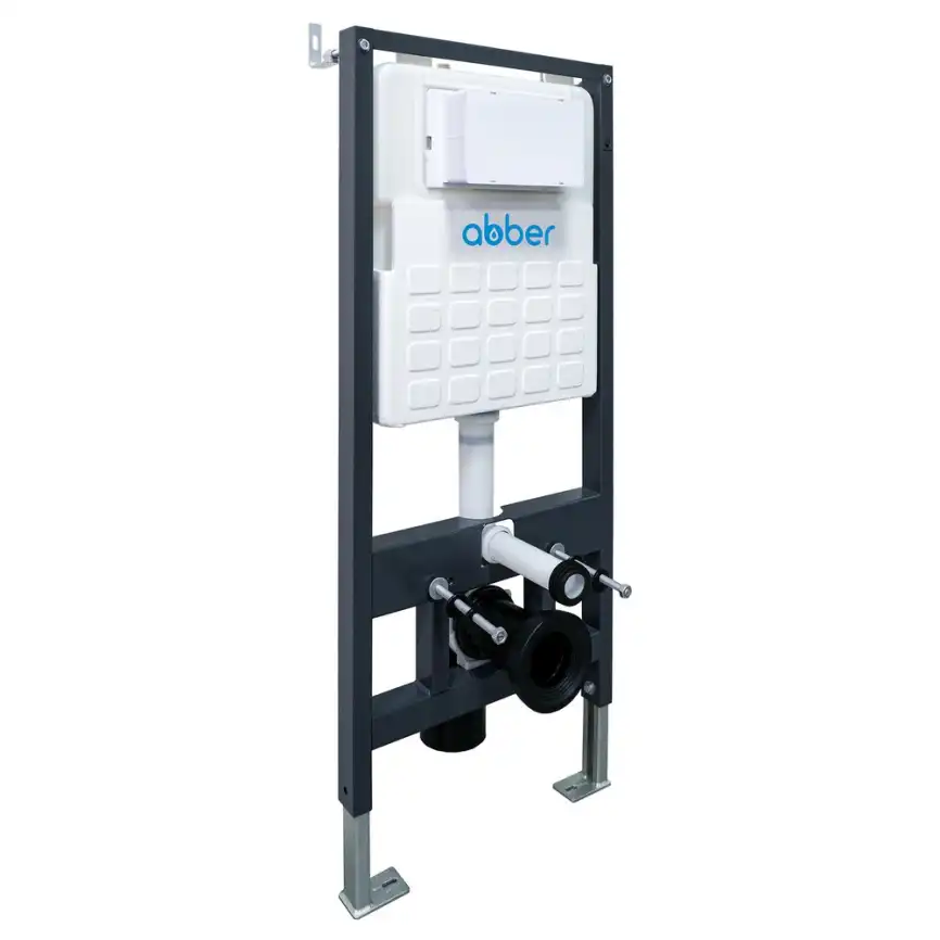 Комплект унитаза с инсталляцией ABBER Rechteck AC1220TC белый и кнопкой AC0121 хром глянцевый фото 5