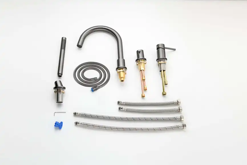 Смеситель на борт ванны Aquatek Европа AQ1348BGM, Оружейная сталь фото 11